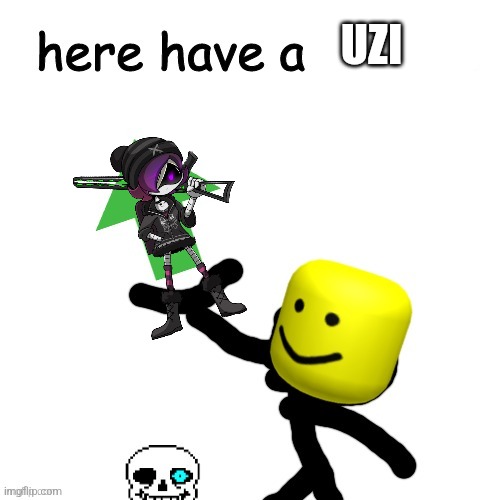 For gojistudios | UZI | image tagged in here have a upvote | made w/ Imgflip meme maker