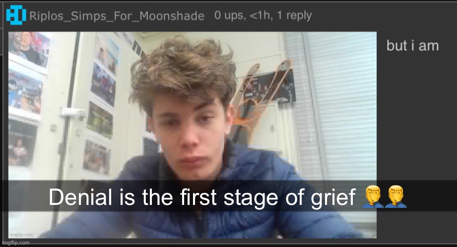 You are not sexy idc | Denial is the first stage of grief 🤦‍♂️🤦‍♂️ | made w/ Imgflip meme maker