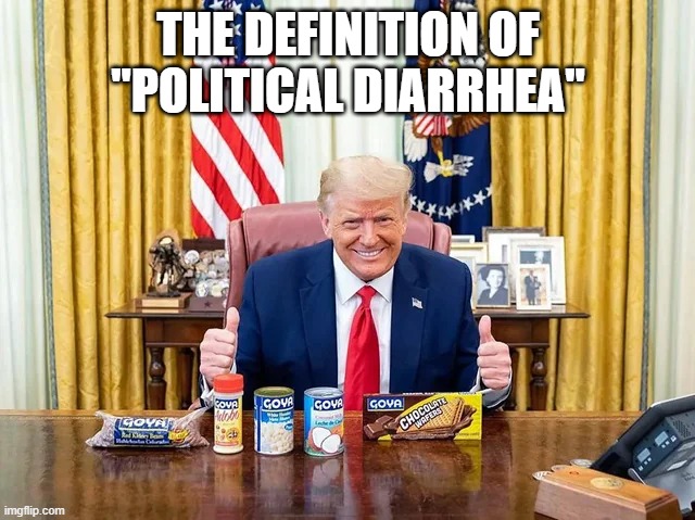 Go Goya | THE DEFINITION OF "POLITICAL DIARRHEA" | image tagged in trump | made w/ Imgflip meme maker