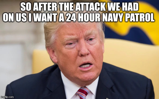 SO AFTER THE ATTACK WE HAD ON US I WANT A 24 HOUR NAVY PATROL | made w/ Imgflip meme maker