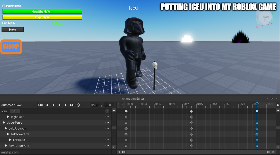 PUTTING ICEU INTO MY ROBLOX GAME | made w/ Imgflip meme maker