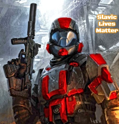 red ODST | Slavic Lives Matter | image tagged in red odst,slavic | made w/ Imgflip meme maker