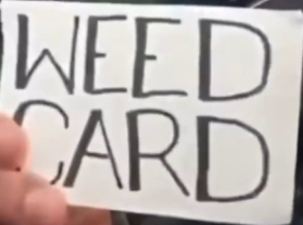 the weed card Blank Meme Template