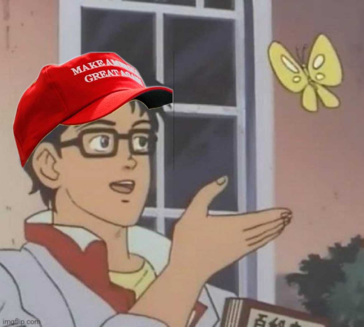 MAGA butterfly brain Blank Meme Template