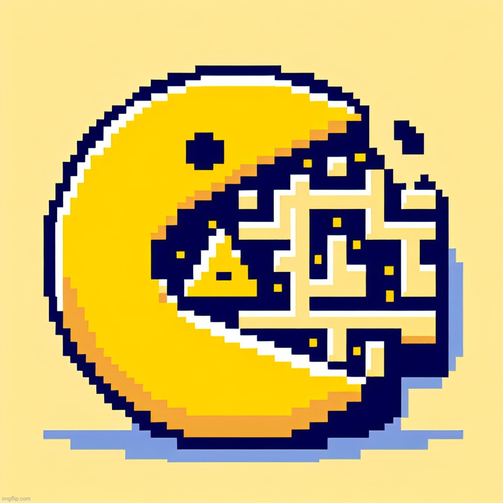 Ai made this when I put in "Pacman" with Retro, Digital Art and Pixel Art | image tagged in ai,pacman | made w/ Imgflip meme maker