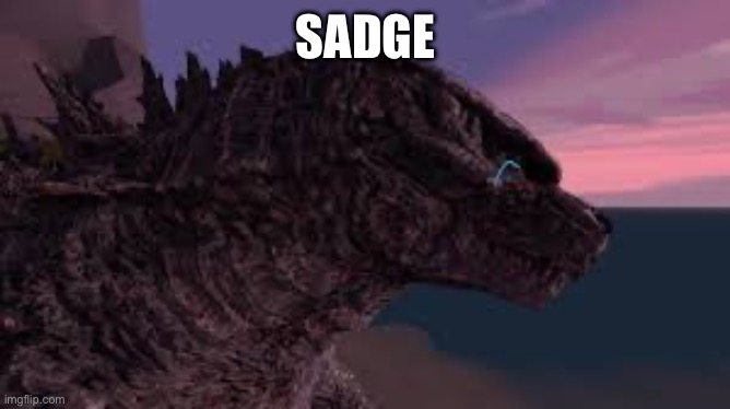 Godzilla is sad | SADGE | image tagged in godzilla is sad | made w/ Imgflip meme maker