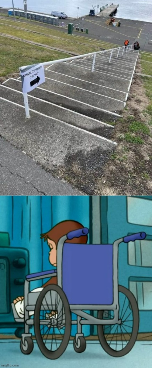 Wheelchair users literally can't use the stairs | image tagged in depressed george,stairs,steps,you had one job,memes,disability | made w/ Imgflip meme maker