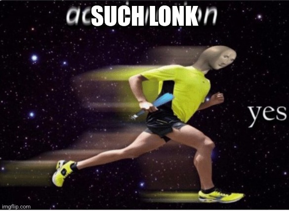 Acceleration yes | SUCH LONK | image tagged in acceleration yes | made w/ Imgflip meme maker