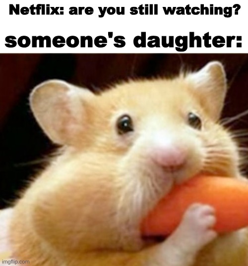 someone's daughter:; Netflix: are you still watching? | made w/ Imgflip meme maker