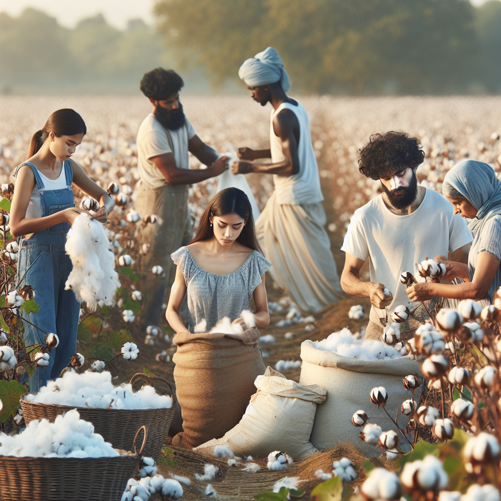 High Quality people working in cotton fields Blank Meme Template
