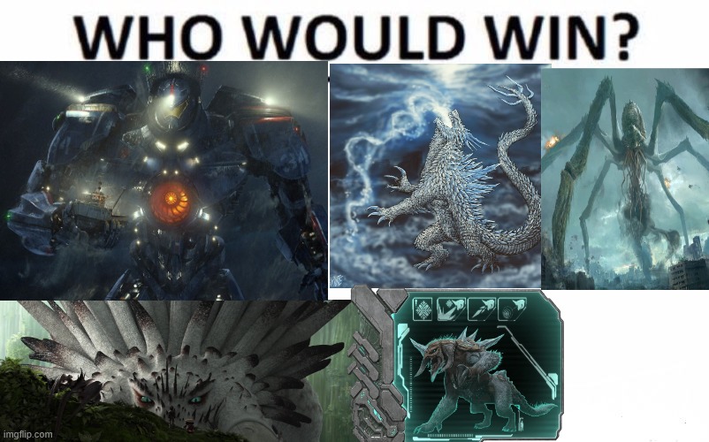 Ice weaponry | image tagged in who would win,pacific rim,godzilla,ark,httyd,ice | made w/ Imgflip meme maker
