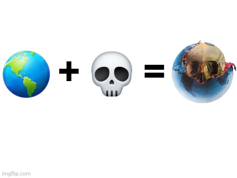 Math | 🌎 + 💀 = | image tagged in blank white template,skull,earth,math,music meme,memes | made w/ Imgflip meme maker