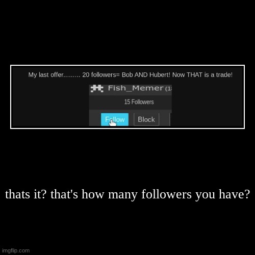 thats it? that's how many followers you have? | | image tagged in funny,demotivationals | made w/ Imgflip demotivational maker