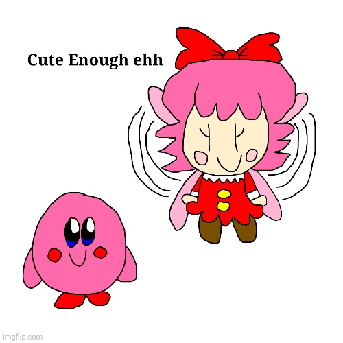Kirby and Ribbon fanart | image tagged in kirby,cute,fanart,artwork,2024,drawing | made w/ Imgflip meme maker