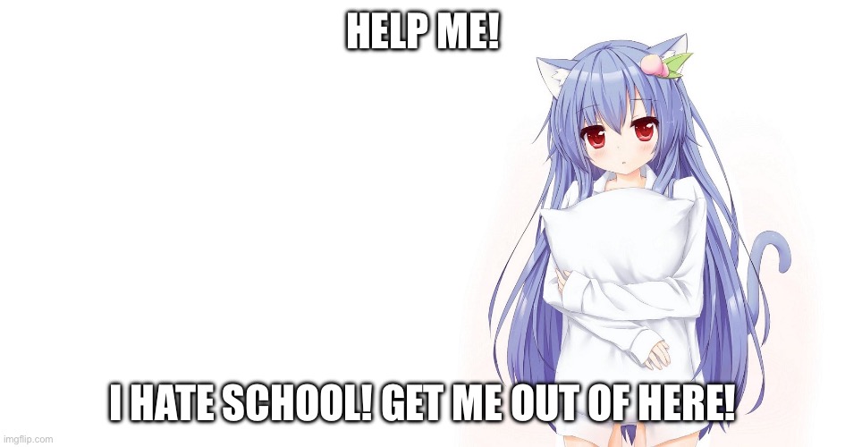 Help me! | HELP ME! I HATE SCHOOL! GET ME OUT OF HERE! | image tagged in school sucks | made w/ Imgflip meme maker