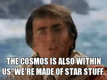 THE COSMOS IS ALSO WITHIN US; WE'RE MADE OF STAR STUFF. | image tagged in gifs | made w/ Imgflip video-to-gif maker