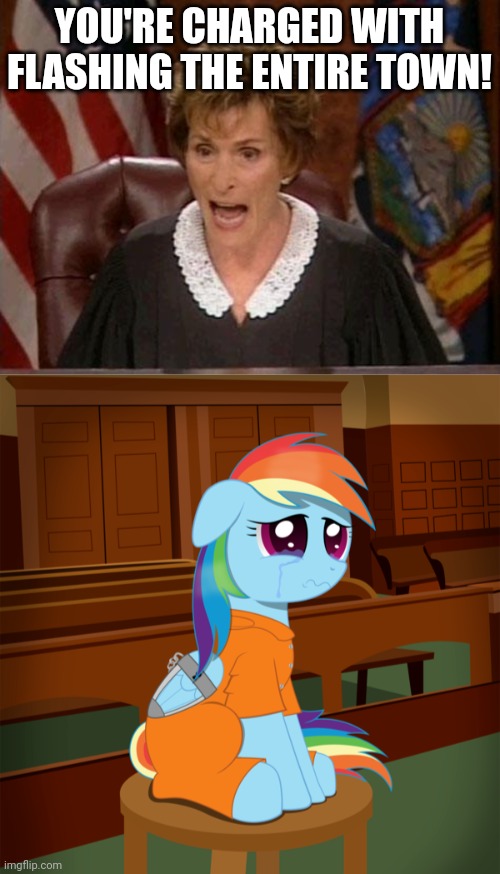 YOU'RE CHARGED WITH FLASHING THE ENTIRE TOWN! | image tagged in judge judy | made w/ Imgflip meme maker
