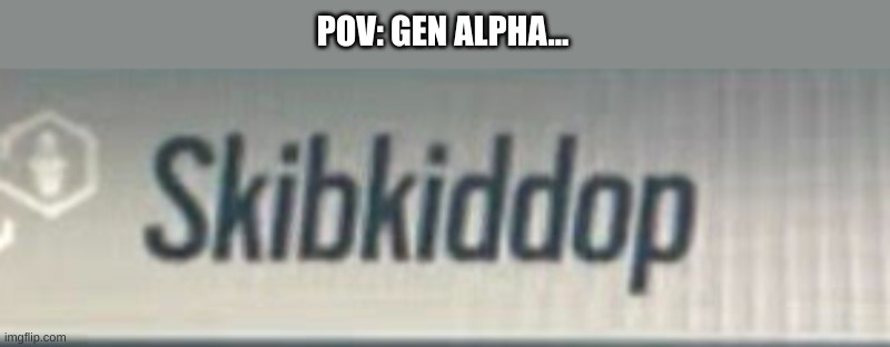 gen alpha kids will go crazy for this name | POV: GEN ALPHA... | image tagged in memes,funny,skibidi,gen alpha,stupid | made w/ Imgflip meme maker