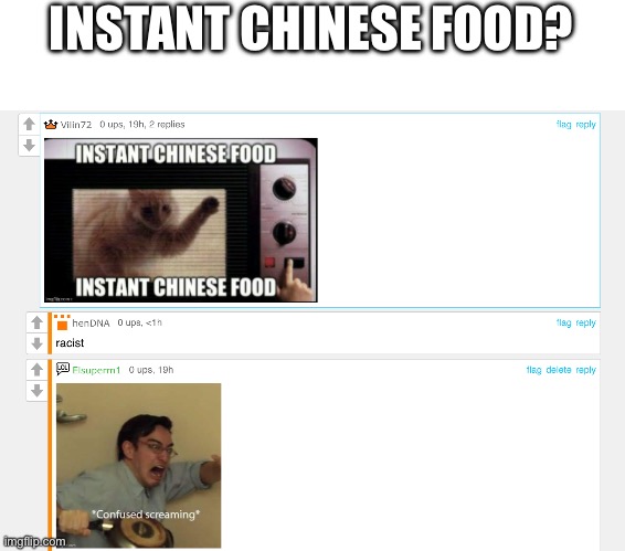 Easy way to have INSTANT CHINESE FOOD | INSTANT CHINESE FOOD? | image tagged in instant regret,chinese food,cursed,comment | made w/ Imgflip meme maker