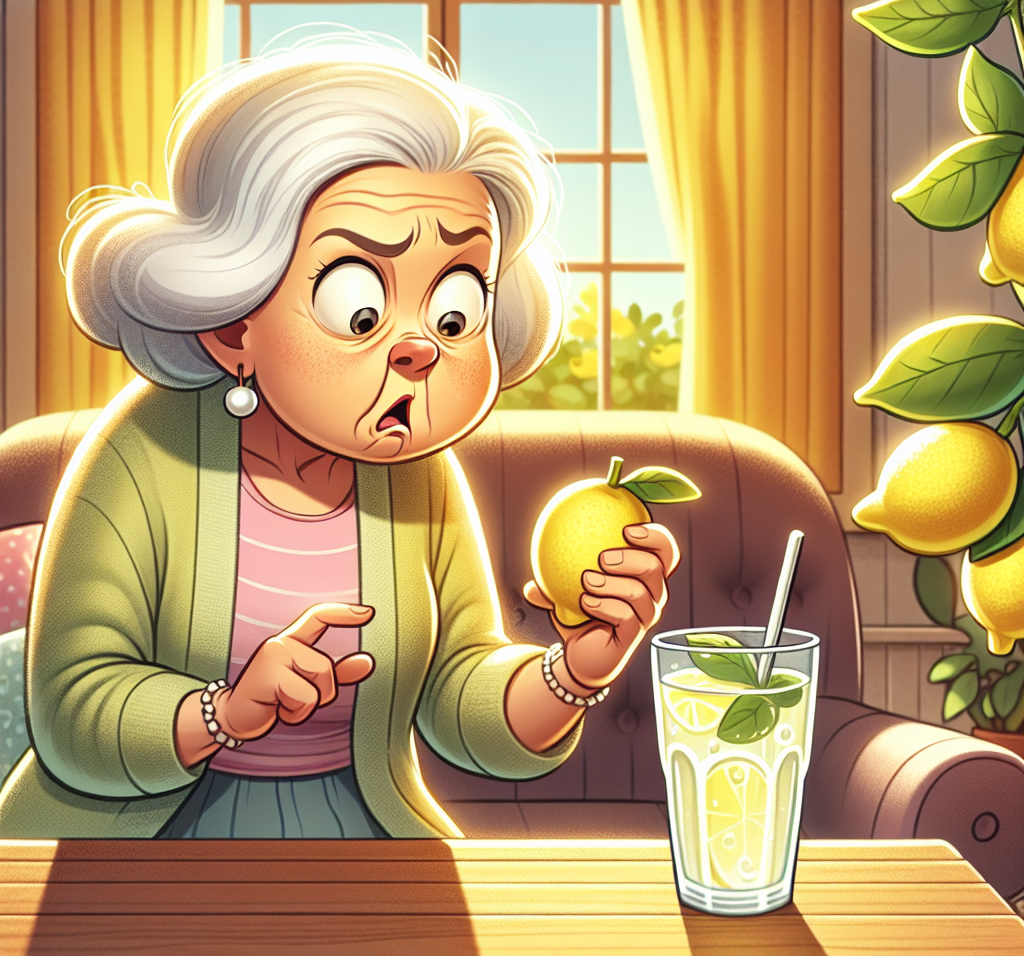 High Quality old women enjoying some lemonade when its actually pee Blank Meme Template