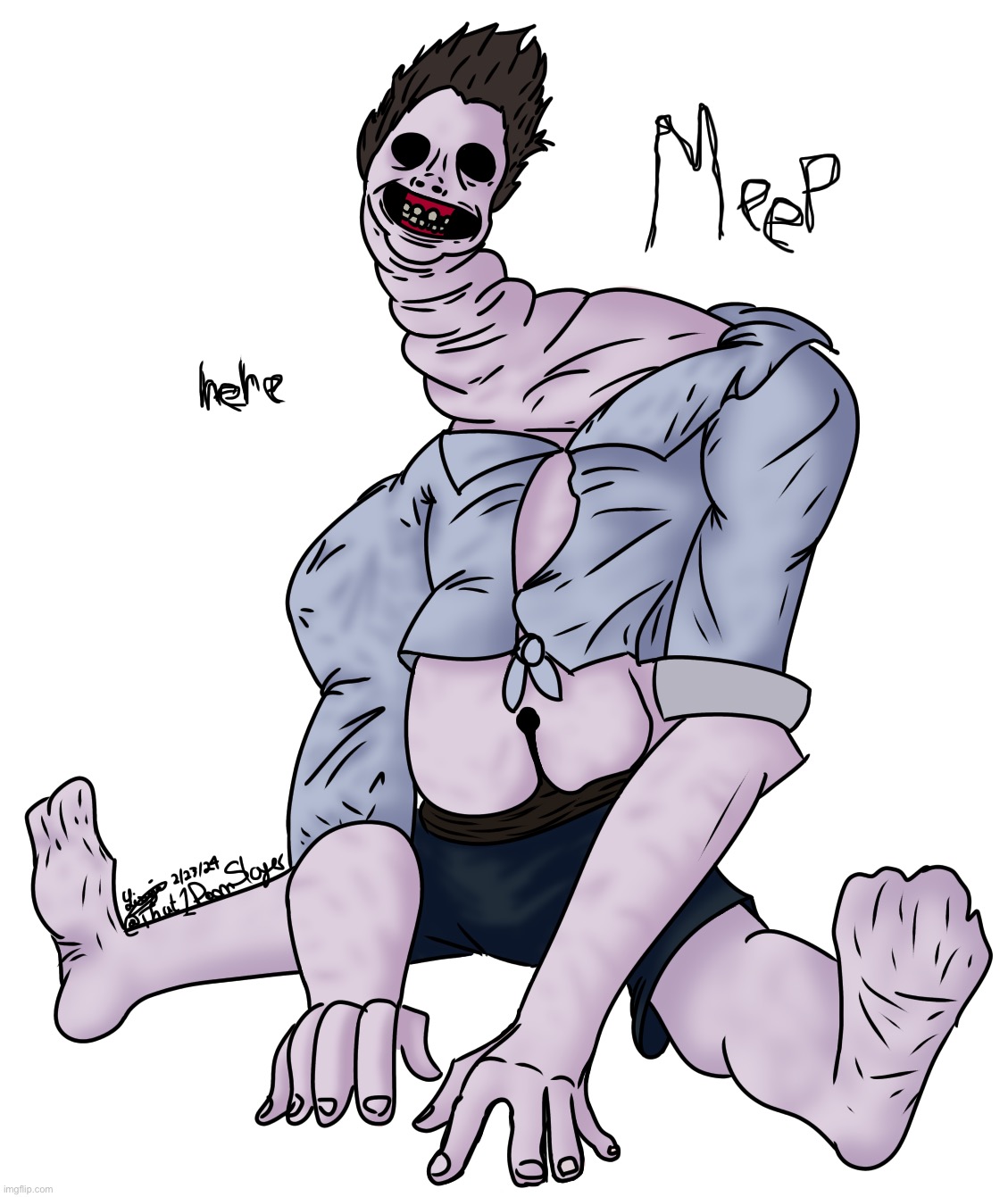 i love the new dbd killer look at this little doofus hes so eepy | image tagged in dead by daylight,digital art,yippee | made w/ Imgflip meme maker
