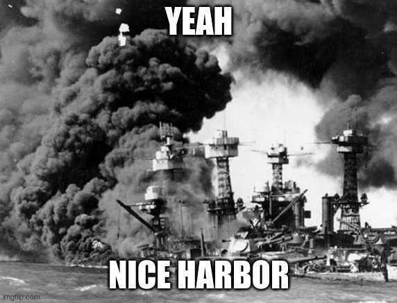 Pearl harbor  | YEAH NICE HARBOR | image tagged in pearl harbor | made w/ Imgflip meme maker