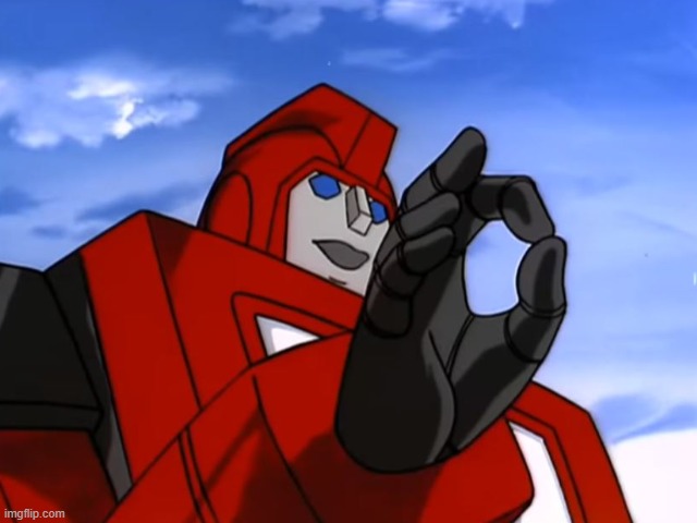 Ironhide OK Sign | image tagged in transformers,memes,cartoon,1980s,80s,hasbro | made w/ Imgflip meme maker