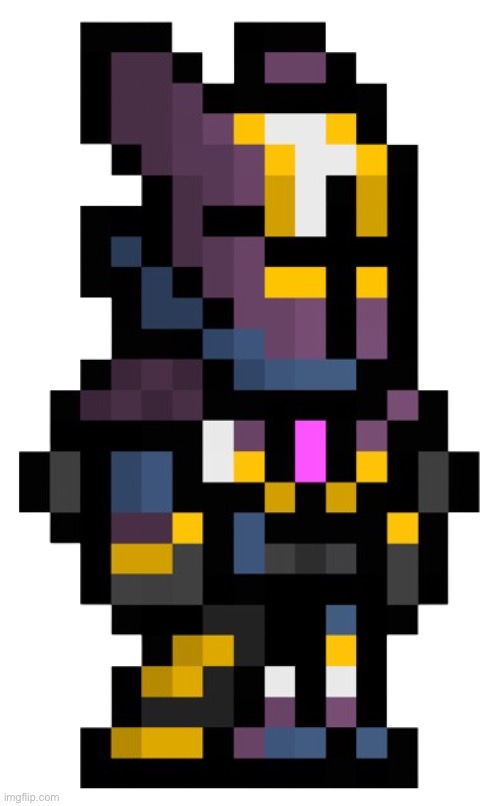 i turned him into Terraria | image tagged in traria | made w/ Imgflip meme maker