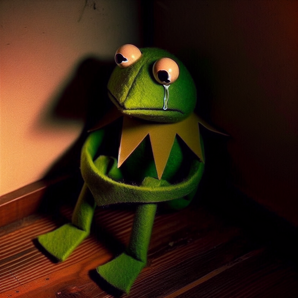 High Quality Kermit in the corner Blank Meme Template