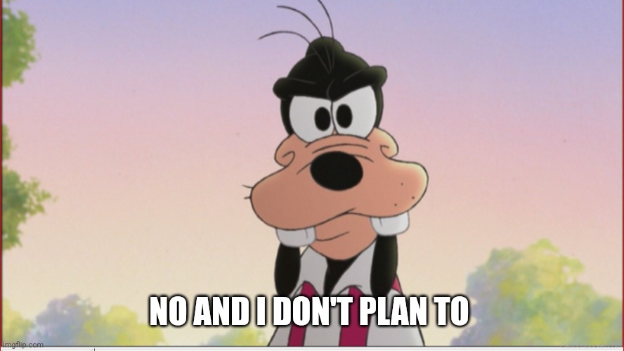 Angry Goofy | NO AND I DON'T PLAN TO | image tagged in angry goofy | made w/ Imgflip meme maker