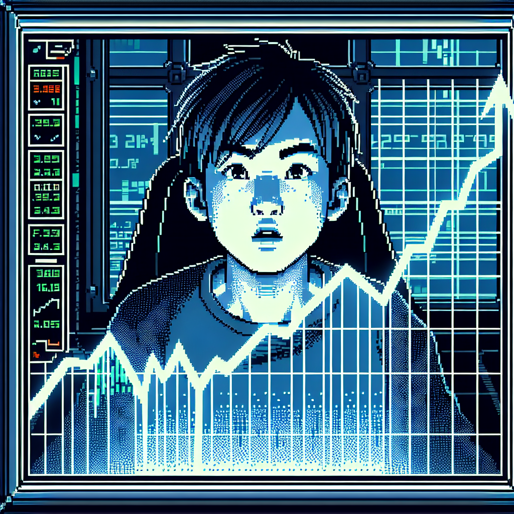 a boy looking at the screen a graph of stock going up breaking t Blank Meme Template