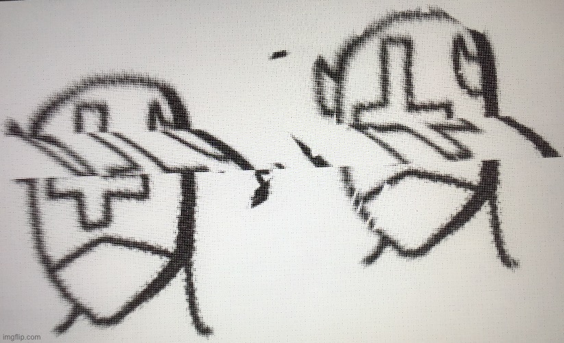 I drew Gabriel’s face on my friends iPad and idk what he did to it but it looks cool now | made w/ Imgflip meme maker