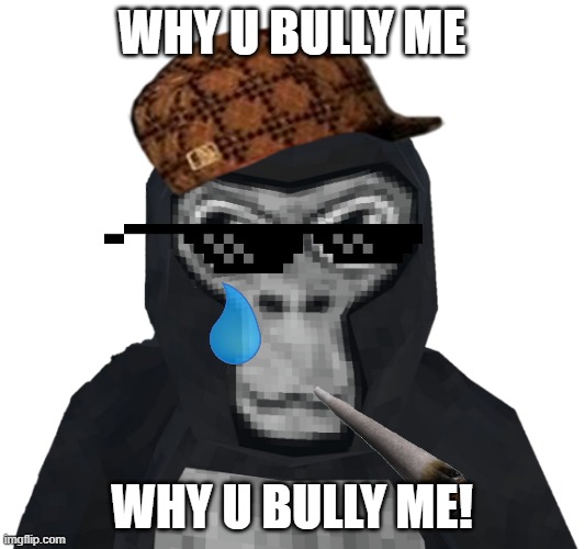 Gorilla tag | WHY U BULLY ME; WHY U BULLY ME! | image tagged in gorilla tag | made w/ Imgflip meme maker