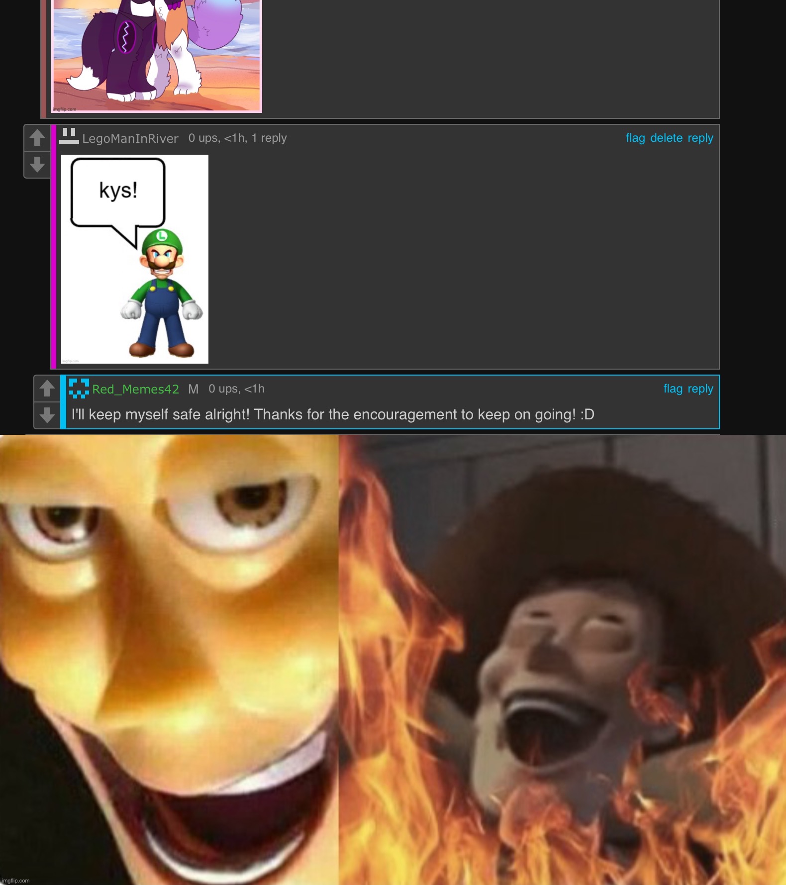 image tagged in satanic woody no spacing | made w/ Imgflip meme maker