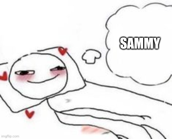 Stickman in bed blushing | SAMMY | image tagged in stickman in bed blushing | made w/ Imgflip meme maker