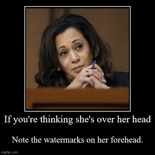 The Tell of the Tides. | If you're thinking she's over her head | Note the watermarks on her forehead. | image tagged in funny,demotivationals | made w/ Imgflip demotivational maker