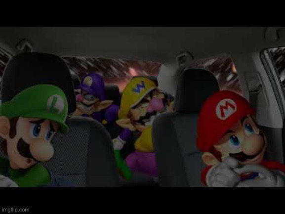 Wario dies after letting one rip in Mario's car, causing him to swerve off a cliff, into a gorge | image tagged in wario dies | made w/ Imgflip meme maker