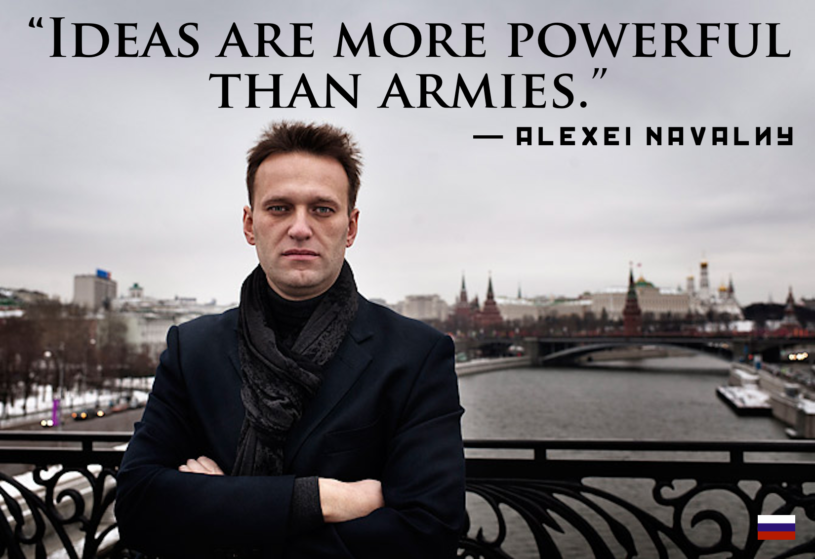 High Quality Alexei Navalny Quote Ideas Are More Powerful Than Armies Meme Blank Meme Template