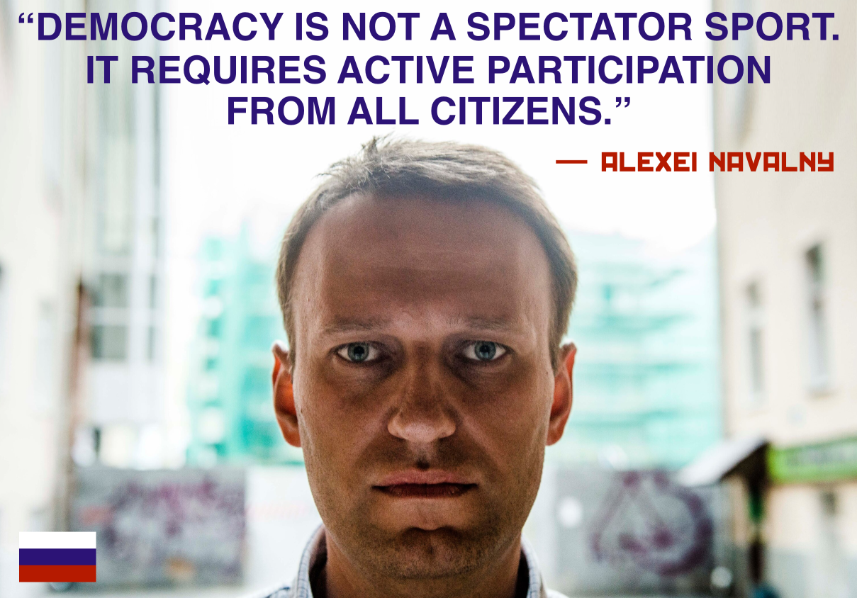 Alexei Navalny Quote Democracy Is Not A Spectator Sport Meme Blank Meme Template