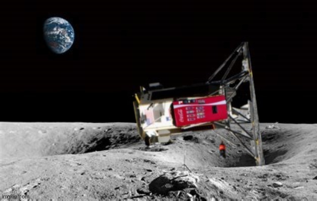 Back to the Moon | image tagged in moon landing,spacex,coke | made w/ Imgflip meme maker