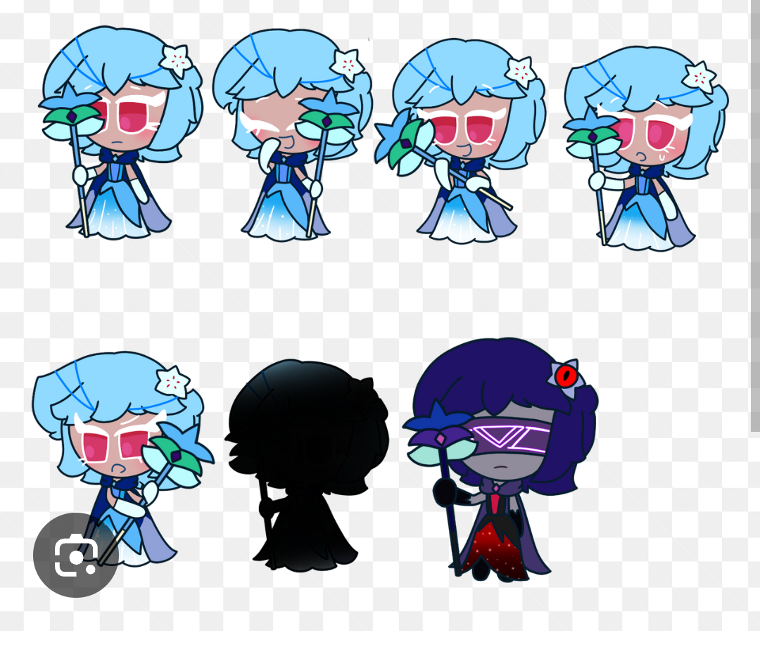 High Quality Blue Vanilla Lily Cookie's Emotions+Analog Corrupted Blank Meme Template