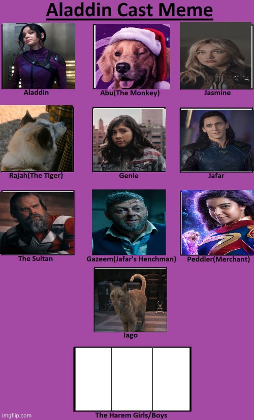 Aladdin Cast Meme | image tagged in aladdin cast meme | made w/ Imgflip meme maker