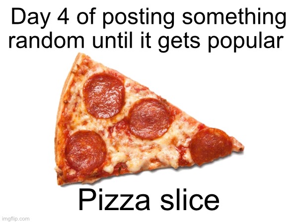 Pizza slice | Day 4 of posting something random until it gets popular; Pizza slice | image tagged in pizza | made w/ Imgflip meme maker
