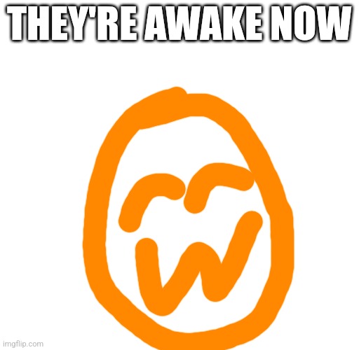 THEY'RE AWAKE NOW | made w/ Imgflip meme maker