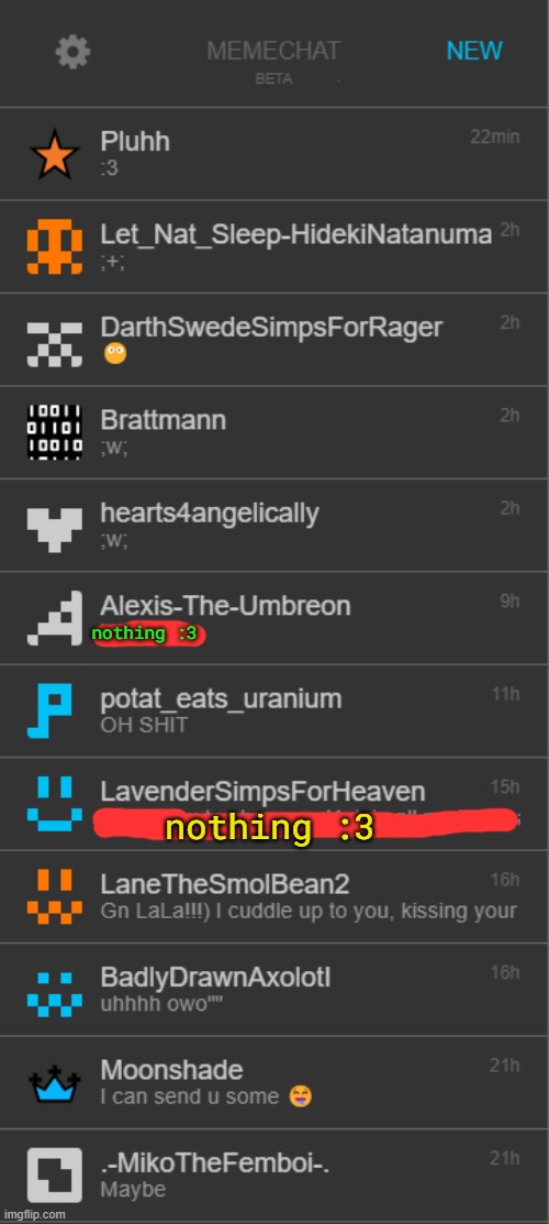 :3 | nothing :3; nothing :3 | made w/ Imgflip meme maker