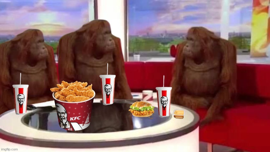 Monkeys eating kfc | made w/ Imgflip meme maker