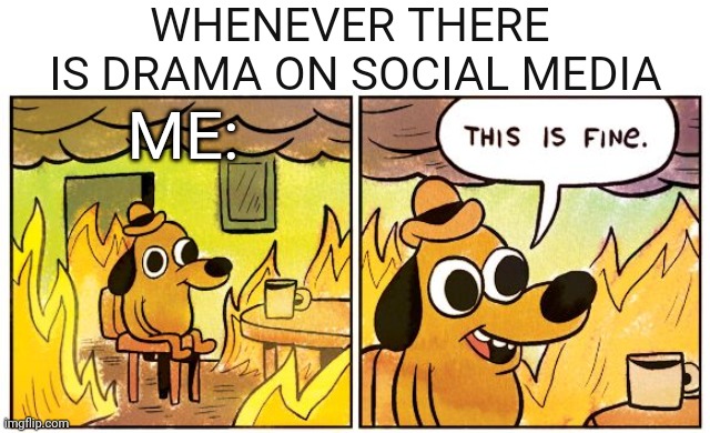literally everytime | WHENEVER THERE 
IS DRAMA ON SOCIAL MEDIA; ME: | image tagged in memes,funny memes | made w/ Imgflip meme maker