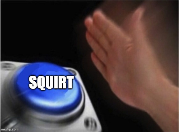 Blue button | SQUIRT | image tagged in blue button | made w/ Imgflip meme maker