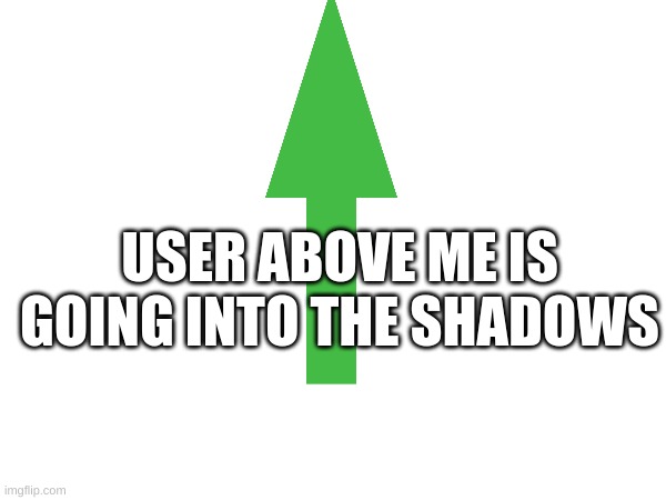 m | USER ABOVE ME IS GOING INTO THE SHADOWS | image tagged in m | made w/ Imgflip meme maker
