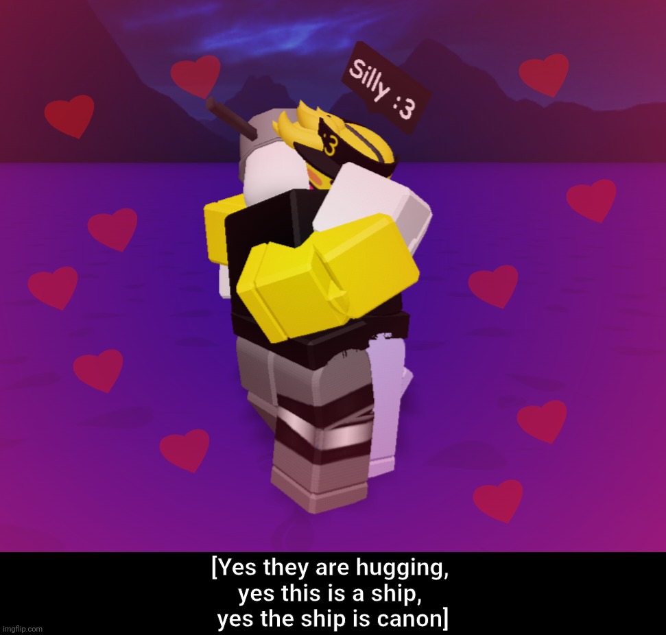 Rino511 X Kwibu [Kwino511] | [Yes they are hugging, 
yes this is a ship, 
yes the ship is canon] | made w/ Imgflip meme maker